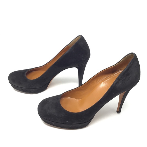 GUCCI Betty Black Platform Suede Round Toe Pumps - Picture 10 of 13